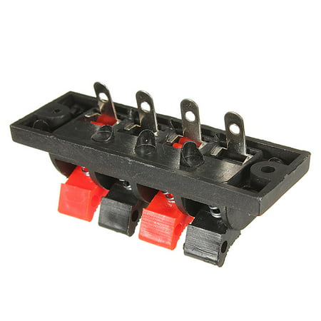 4-Way AMP Stereo Speaker Terminal Board Plate Strip Push Release Connector